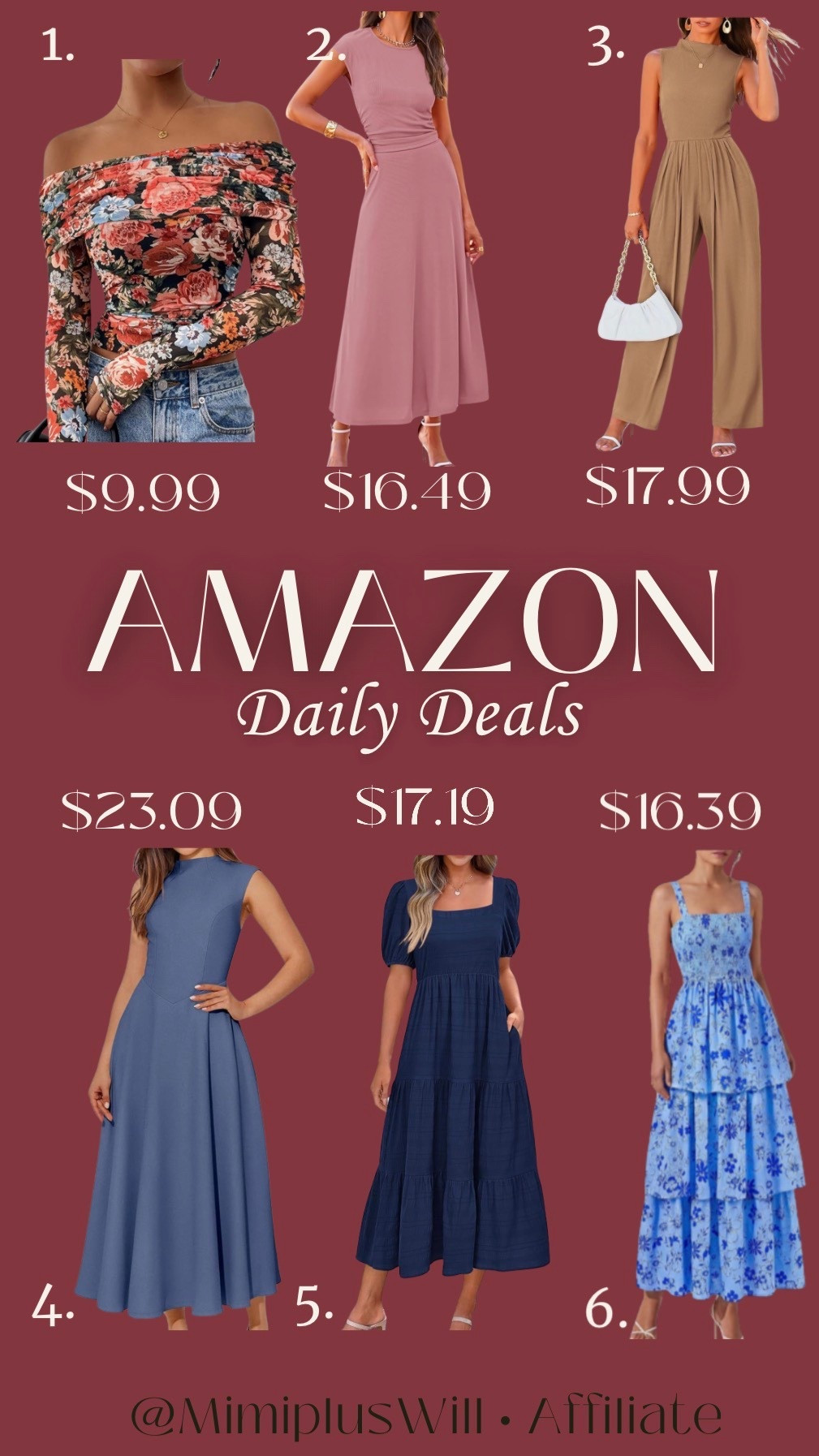 Amazon daily deals! Use the codes below for a limited time!

1. XJGOTTTM
2. 50CV73WM
3. MESD5SE9
4. 45PEQCOW
5. UTT976GD
6. 50FGB8AU

Amazon | Amazon deals | dress | spring dress | Amazon sale | datenight
Follow @mimipluswill for more!

#LTKWedding #LTKSaleAlert #LTKPetite