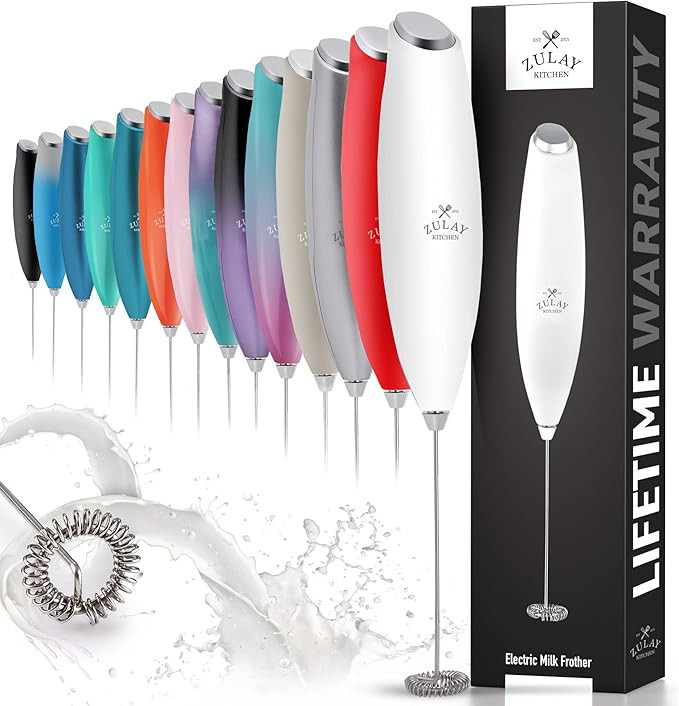 Zulay Milk Frother for Coffee with Upgraded Titanium Motor - Handheld Frother Electric Whisk, Mil... | Amazon (US)
