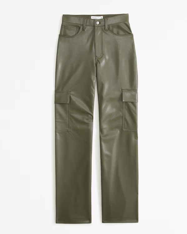 Women's Vegan Leather Cargo 90s Relaxed Pant | Women's Clearance | Abercrombie.com | Abercrombie & Fitch (US)