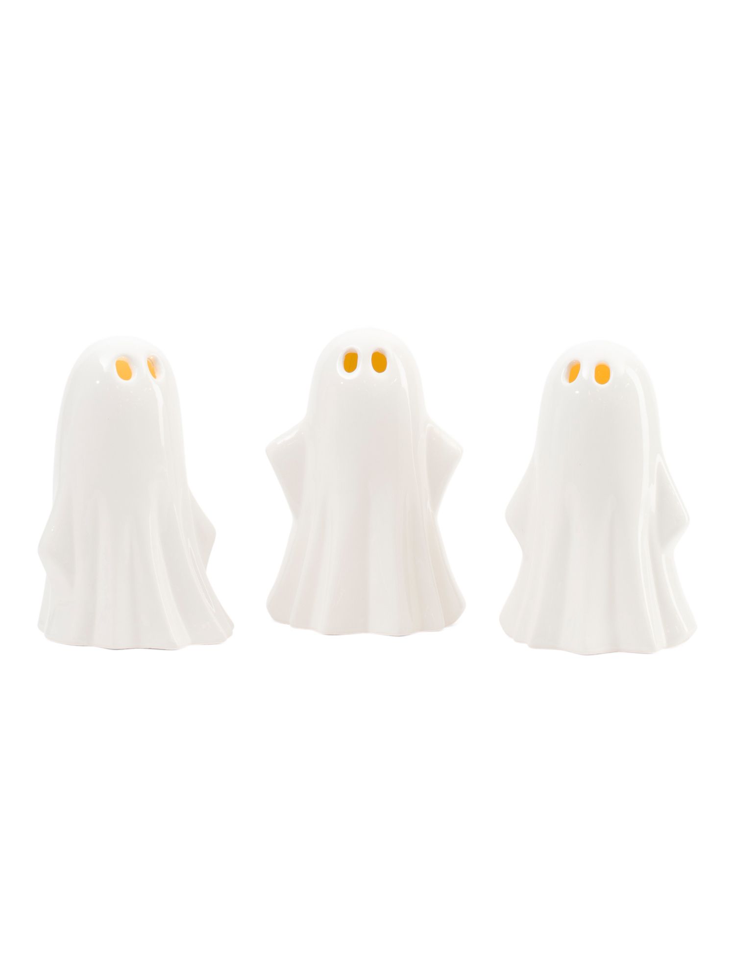 Set Of 3 Led 7in Ceramic Ghosts | TJ Maxx