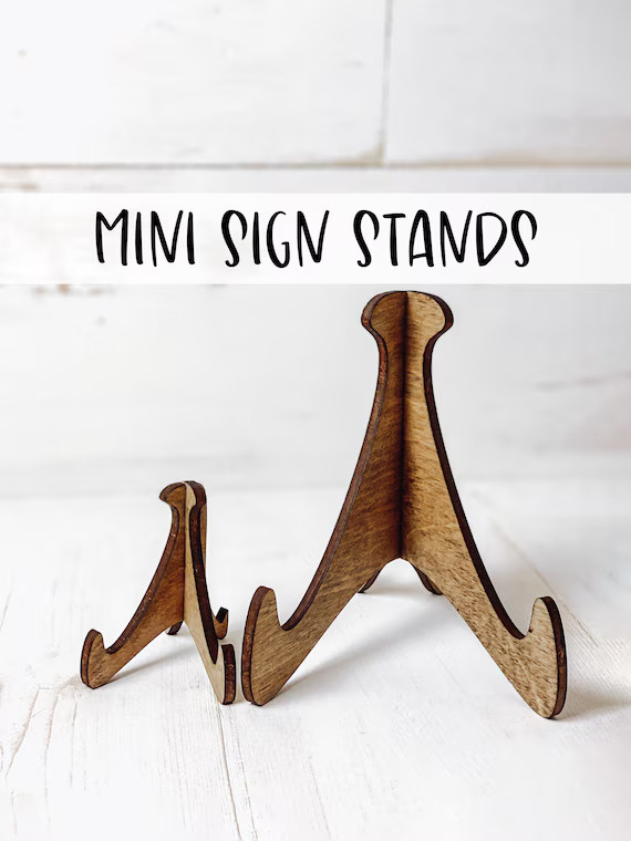 Mini Sign Stands, SHIPS FREE, Plate Holder, Wood Sign Stand, Wood Stand, Tiered Tray Stand | Etsy (US)
