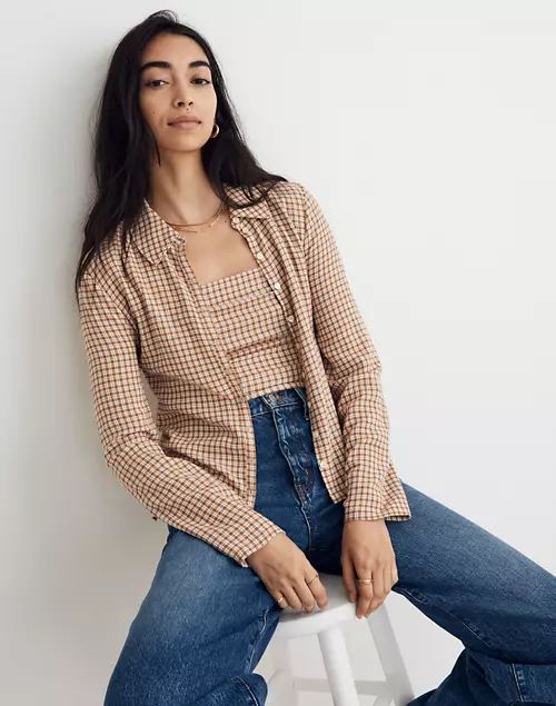 Crinkle Slim Button-Up Shirt in Plaid | Madewell