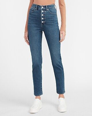 Super High Waisted Supersoft Button Fly Slim Jeans | Express