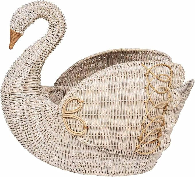 Juliska Provence Rattan Swan Basket - Whitewash | Amazon (US)
