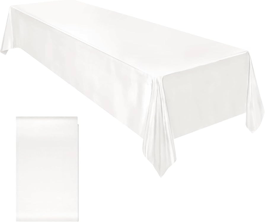 Ruisita Satin Party Tablecloth Table Cover 58 x 102 Inches Wedding Rectangle Bright Silk Tableclo... | Amazon (US)