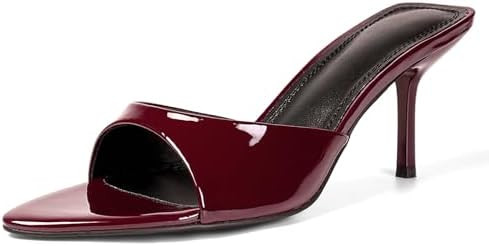 QIV Leopard Kitten Heels Pointed Toe Mule Heels for Women Open Toe Kitten Heel for Party Dressy W... | Amazon (US)