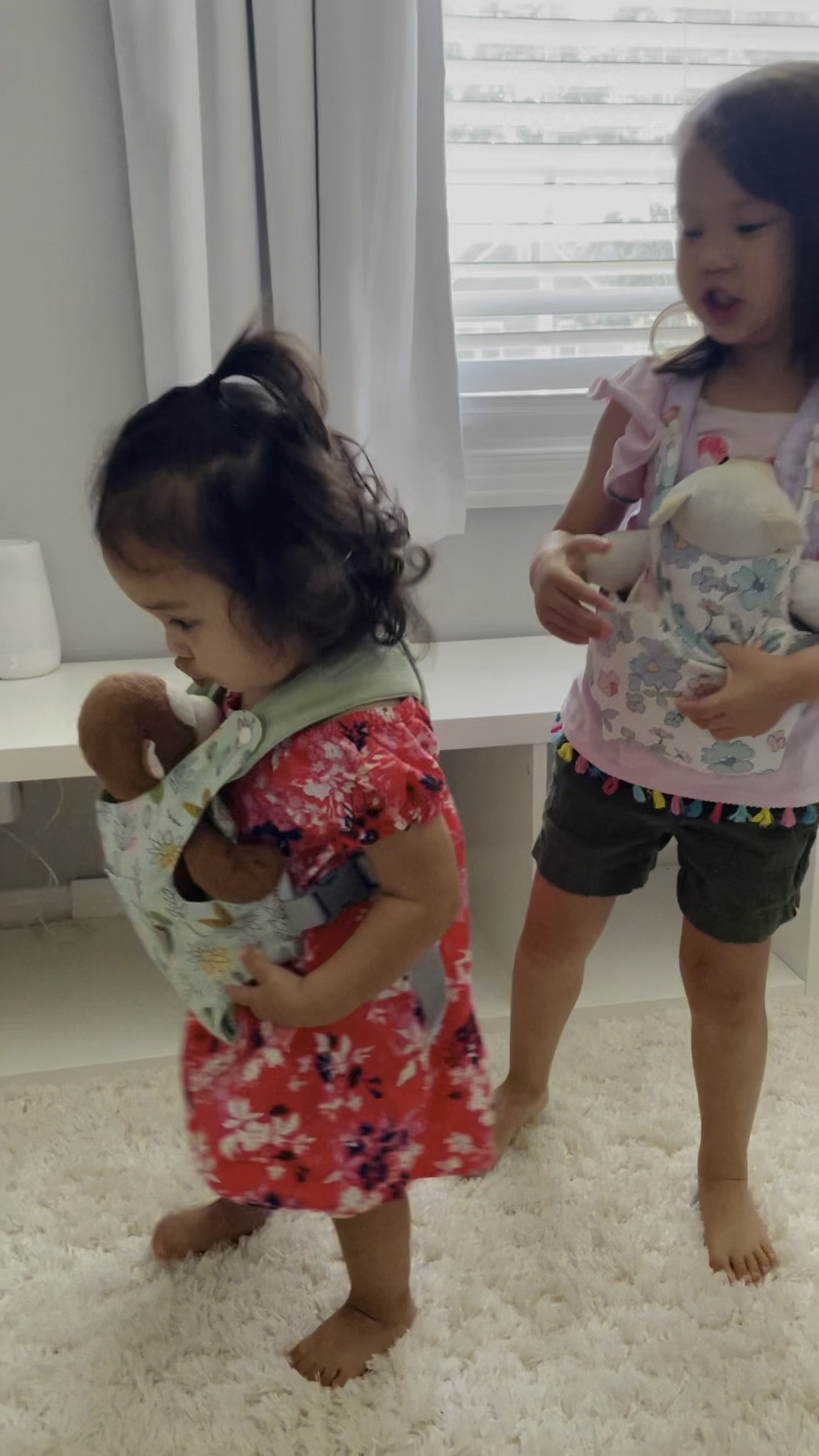 the girls calming their stuffies in their carriers 

#LTKVideo #LTKKids #LTKFamily