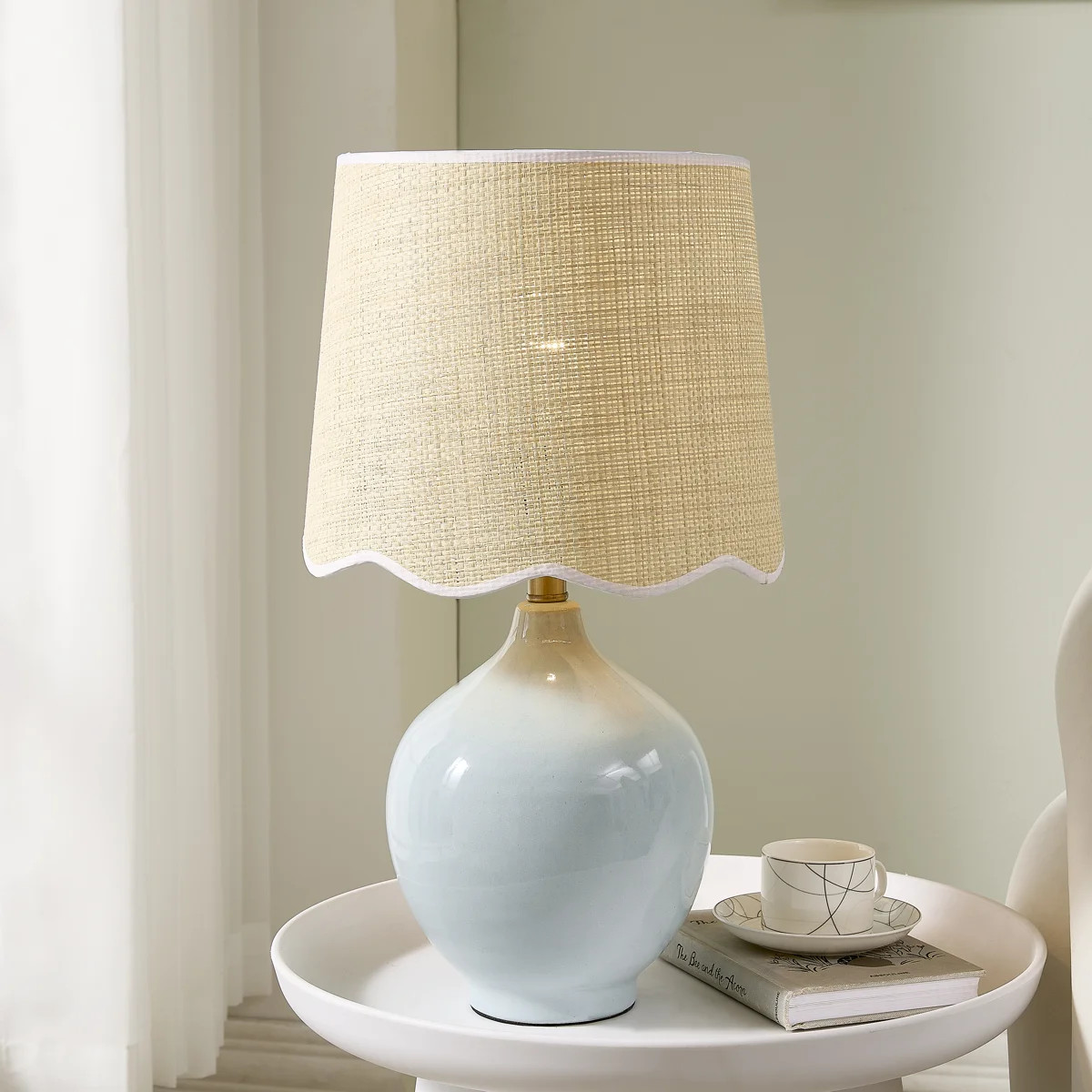 21" Ceramic Table Lamp With Oatmeal Shade | Wayfair North America