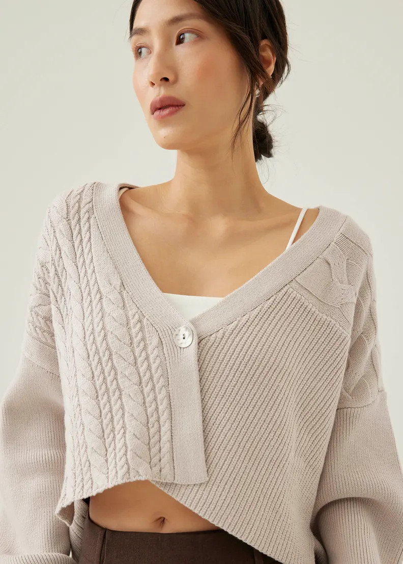 Ellina Crop Knit Cardigan | Love, Bonito USA