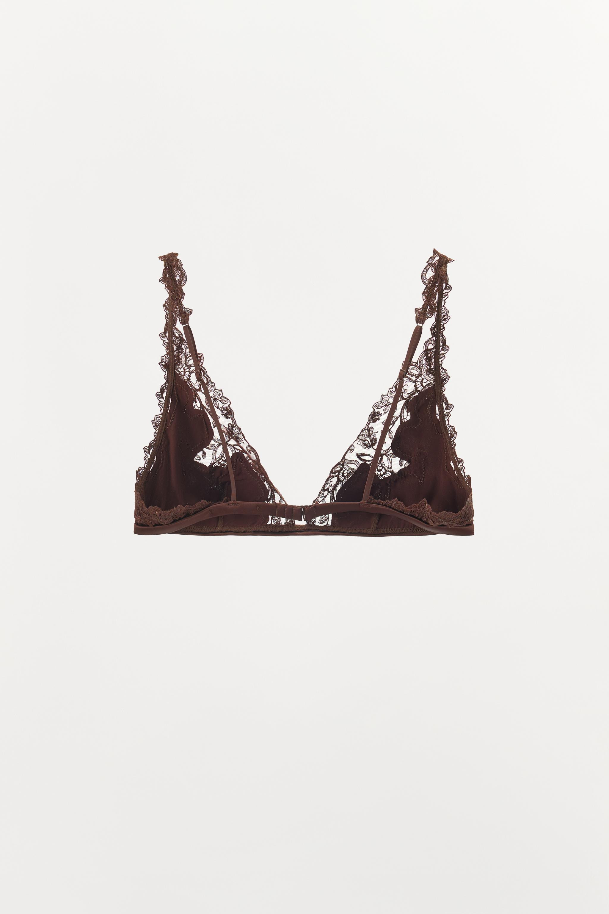 BRALETTE TRIANGOLO SATINATO PIZZO | Zara IT