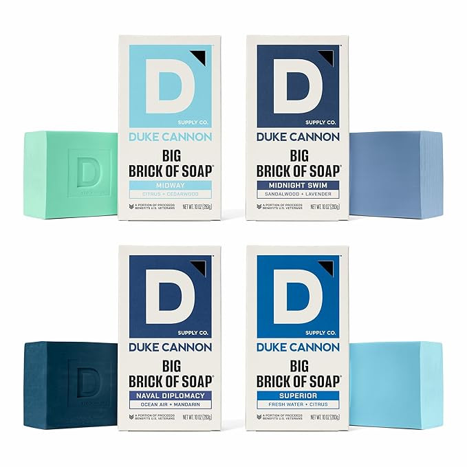 Duke Cannon Big Brick of Soap 4-Pack for Men – 10 oz Each – Long-Lasting Triple-Milled Bar So... | Amazon (US)