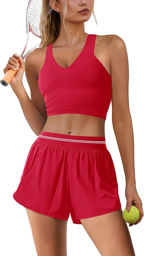 Nirovien Womens 2 Piece Workout Sets Athletic Gym Outfits Two Piece Matching Sets Cropped Tank To... | Amazon (US)