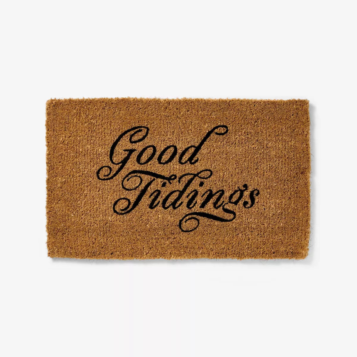 1'6"x2'6" 'Good Tidings' Outdoor Coir Doormat Black - Threshold™ designed with Studio McGee | Target