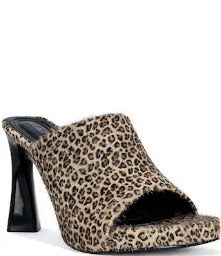Vivara Leopard Print Calf Hair Slide Sandals | Dillard's