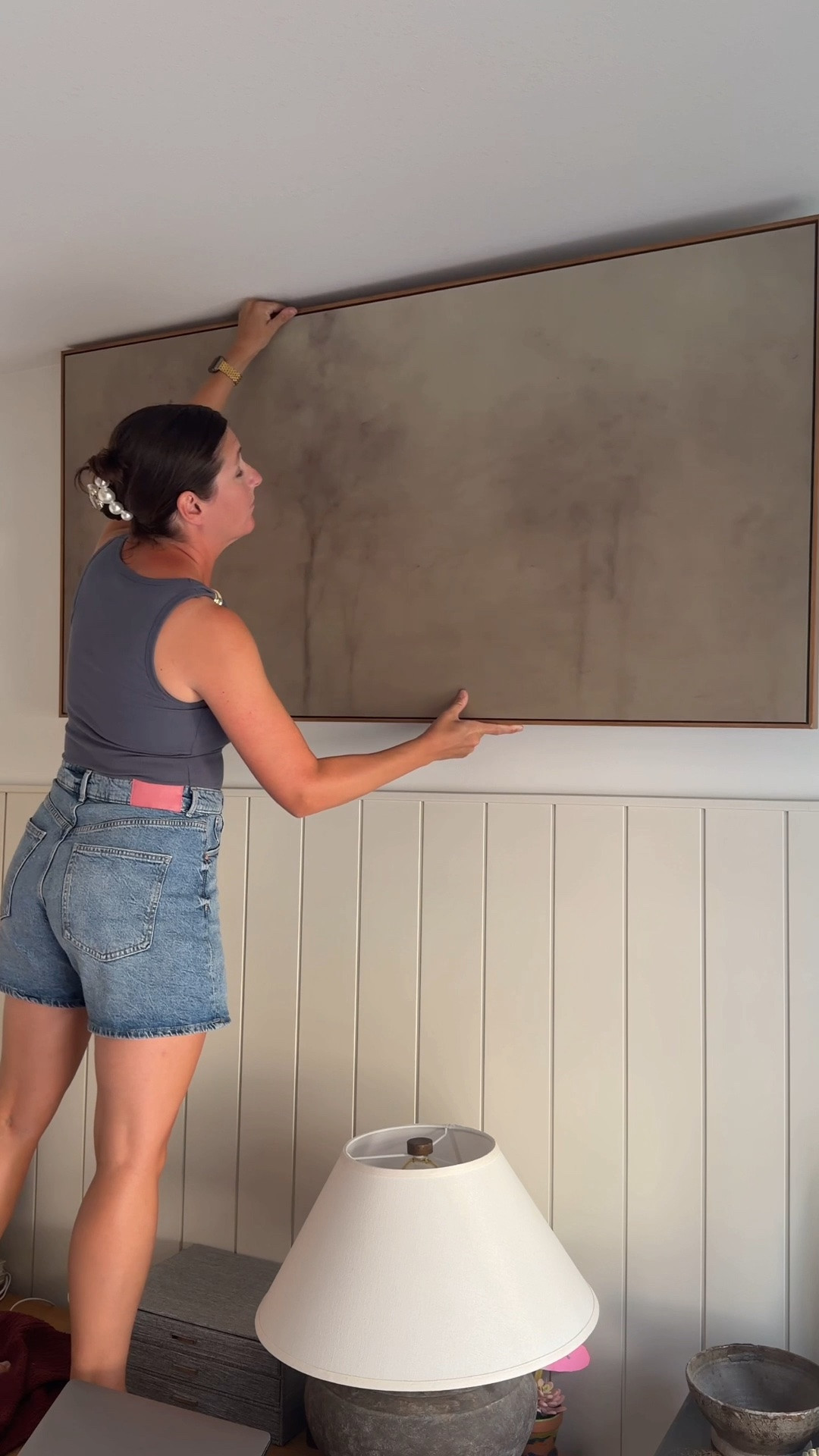 This large canvas wall art completely finished my home office. 🤎 I wanted something oversized and moody with a little color, but still neutral enough to work with my modern organic decor—and this Wayfair find is perfect.

I chose the 30x60 size to hang above our new shiplap, and I love that it's large enough to stand on its own without adding anything else around it. It keeps the wall feeling clean and uncluttered while still making a statement.

And the price!! The largest size is around $150, which is SO good for oversized framed canvas wall art.

If you're searching for large canvas wall art, moody wall art, oversized wall art, modern organic wall decor, home office wall decor, or affordable large wall decor, this is such a good Wayfair find.

#ad #Wayfair #WayfairPartner @Wayfair

#LTKhome #LTKsale