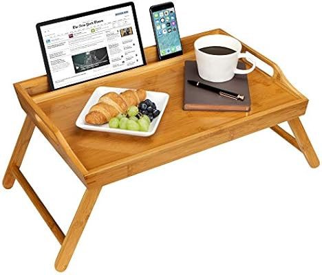 Rossie Home Media Bed Tray with Phone Holder - Fits up to 17.3 Inch Laptops and Most Tablets - Na... | Amazon (CA)