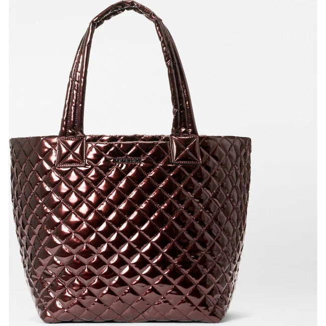 MZ Wallace | Medium Metro Tote Deluxe, Bordeaux Lacquer (Burgundy) | Maisonette | Maisonette
