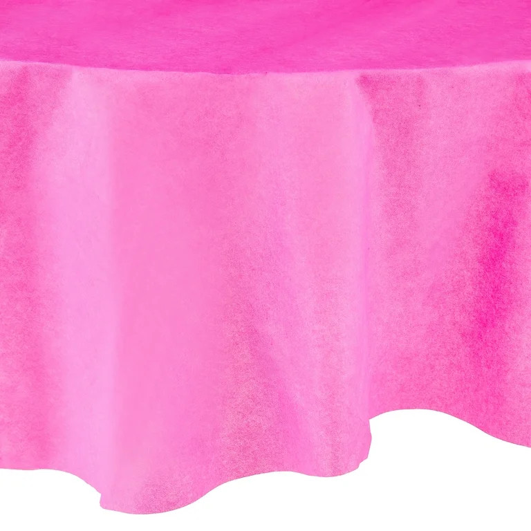 Round 84" Neon Pink Plastic Table Cover, by Way To Celebrate | Walmart (US)
