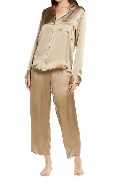Nordstrom Washable Silk Pajamas in Tan Mink at Nordstrom, Size Xx-Small | Nordstrom