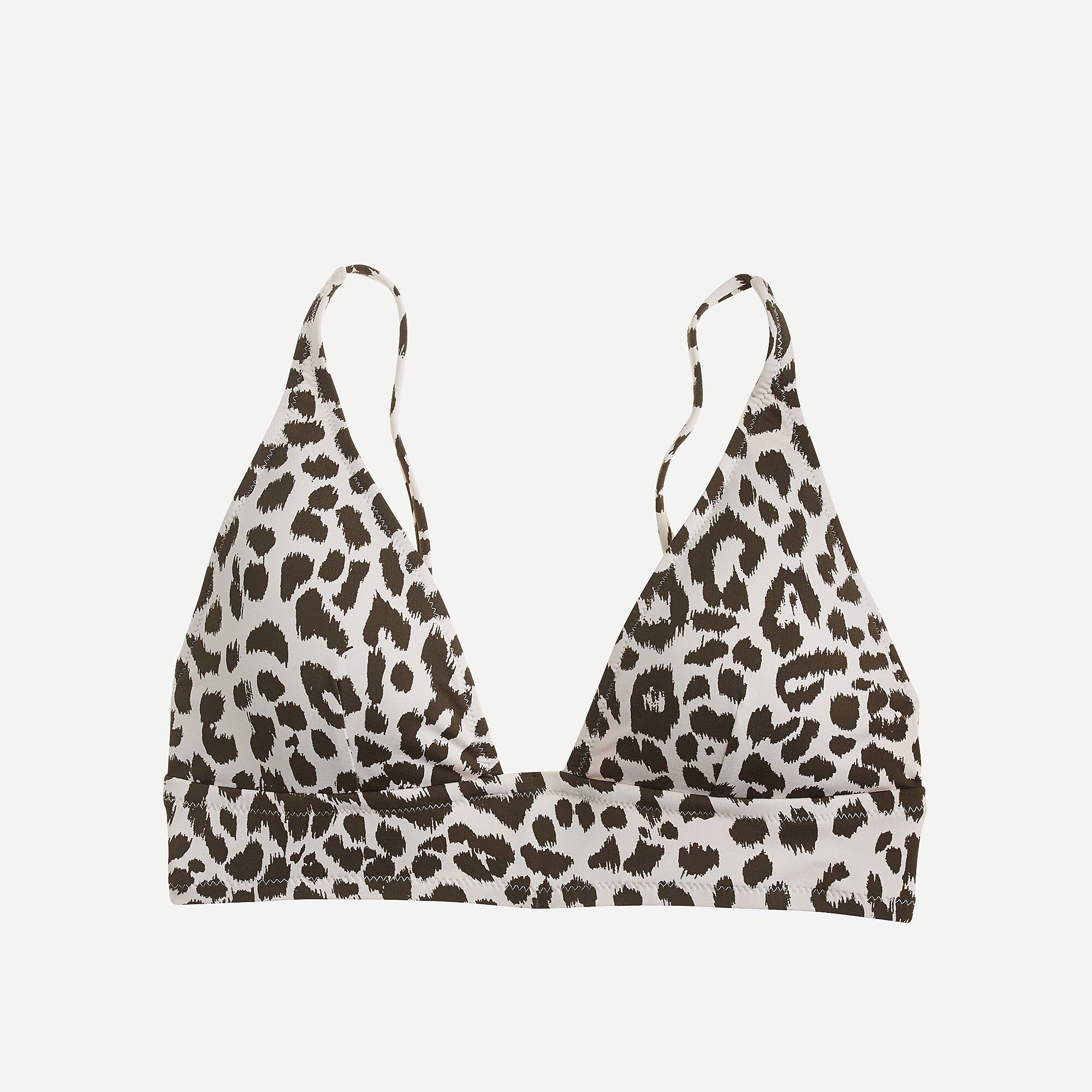 Deep V-neck french bikini top in leopard print | J.Crew US