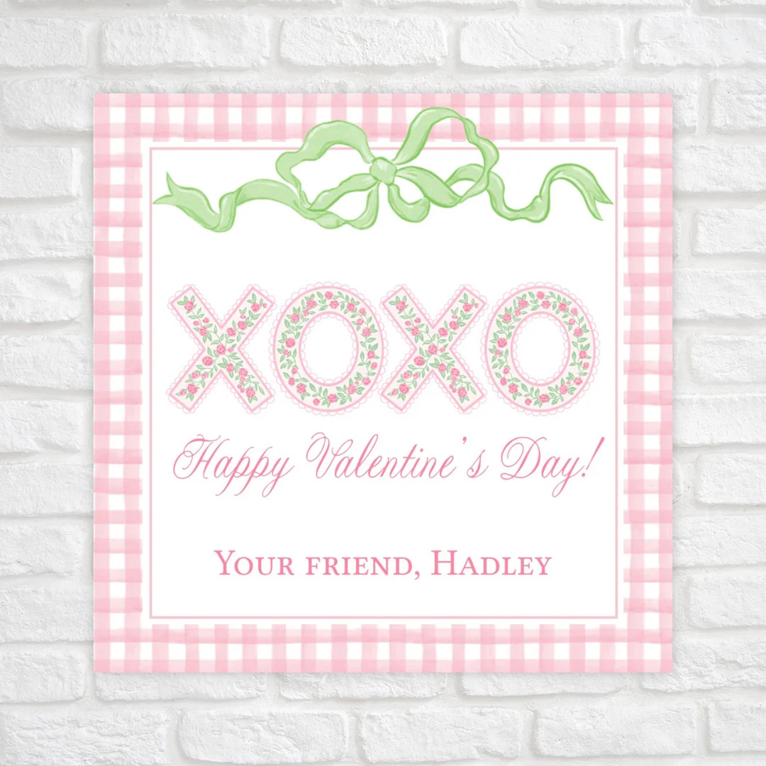 Printable Valentine Cards for Kids, Watercolor XOXO Valentines Tag, Classroom Valentines, School ... | Etsy (US)