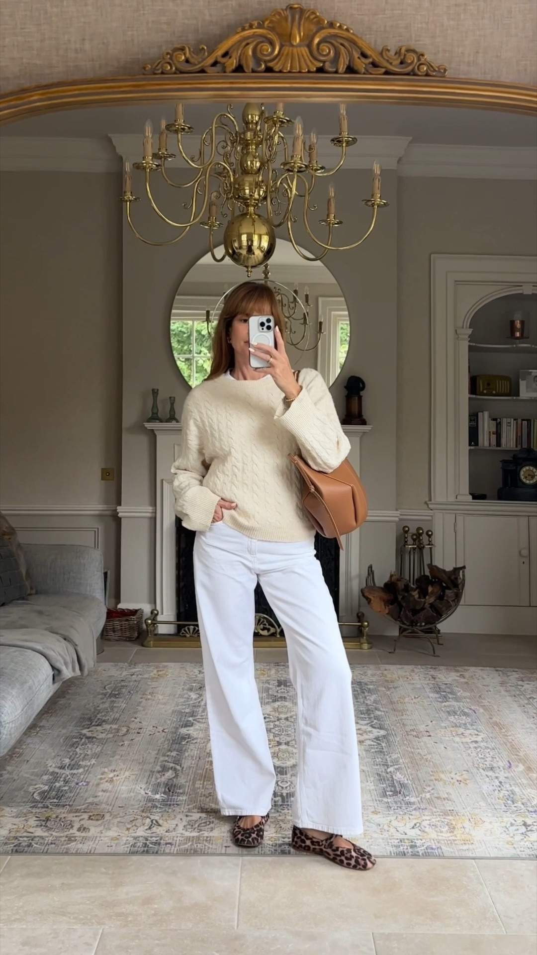 Cream & White 🍂 
Cable knit Jumper Size L
White jeans 12UK
Leopard print ballet flats 

Autumn styling autumn outfits 

#LTKuk #LTKautumn