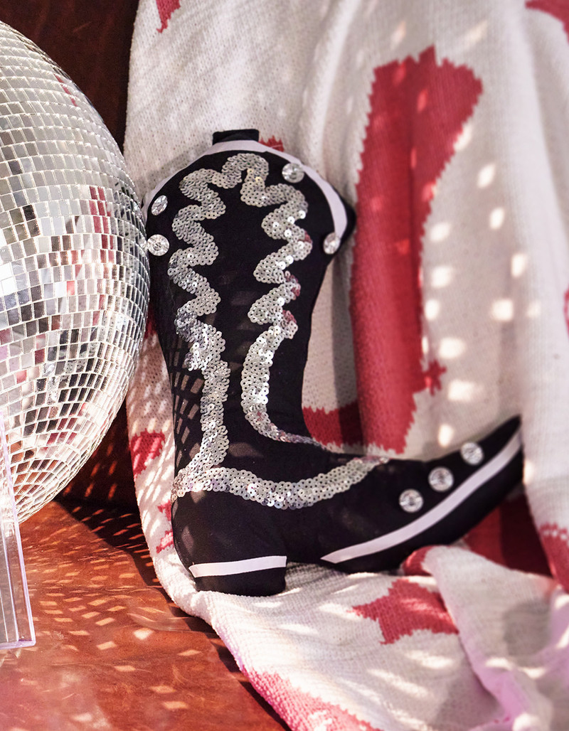TILLYS HOME Sequin Cowboy Boot Pillow | Tillys