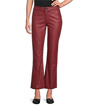 KUT from the Kloth Kelsey Coated Denim High Rise Flare Leg Raw Hem Jeans - 6 | Dillard's