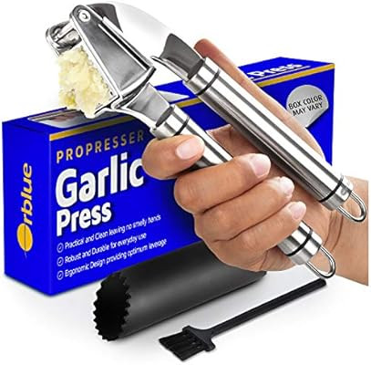 ORBLUE Garlic Press [Premium], Stainless Steel Mincer, Crusher & Peeler Set - Professional Grade,... | Amazon (US)