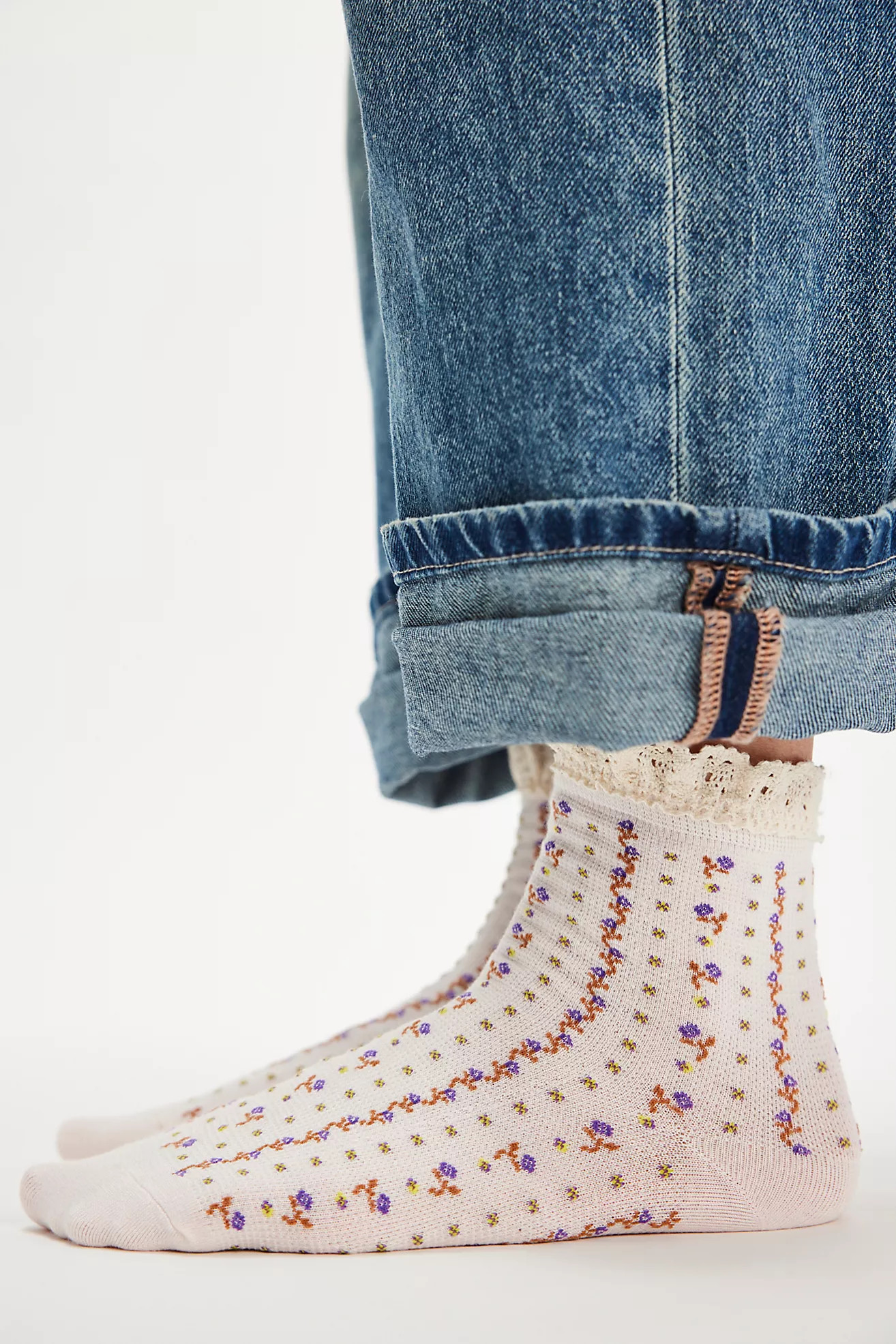 Rosebud Waffle Knit Ankle Socks | Free People (Global - UK&FR Excluded)