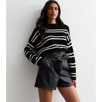 Black Leather-Look Belted Shorts New Look | New Look (UK)