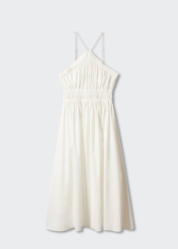 Halter dress with ruffled details | MANGO (US)