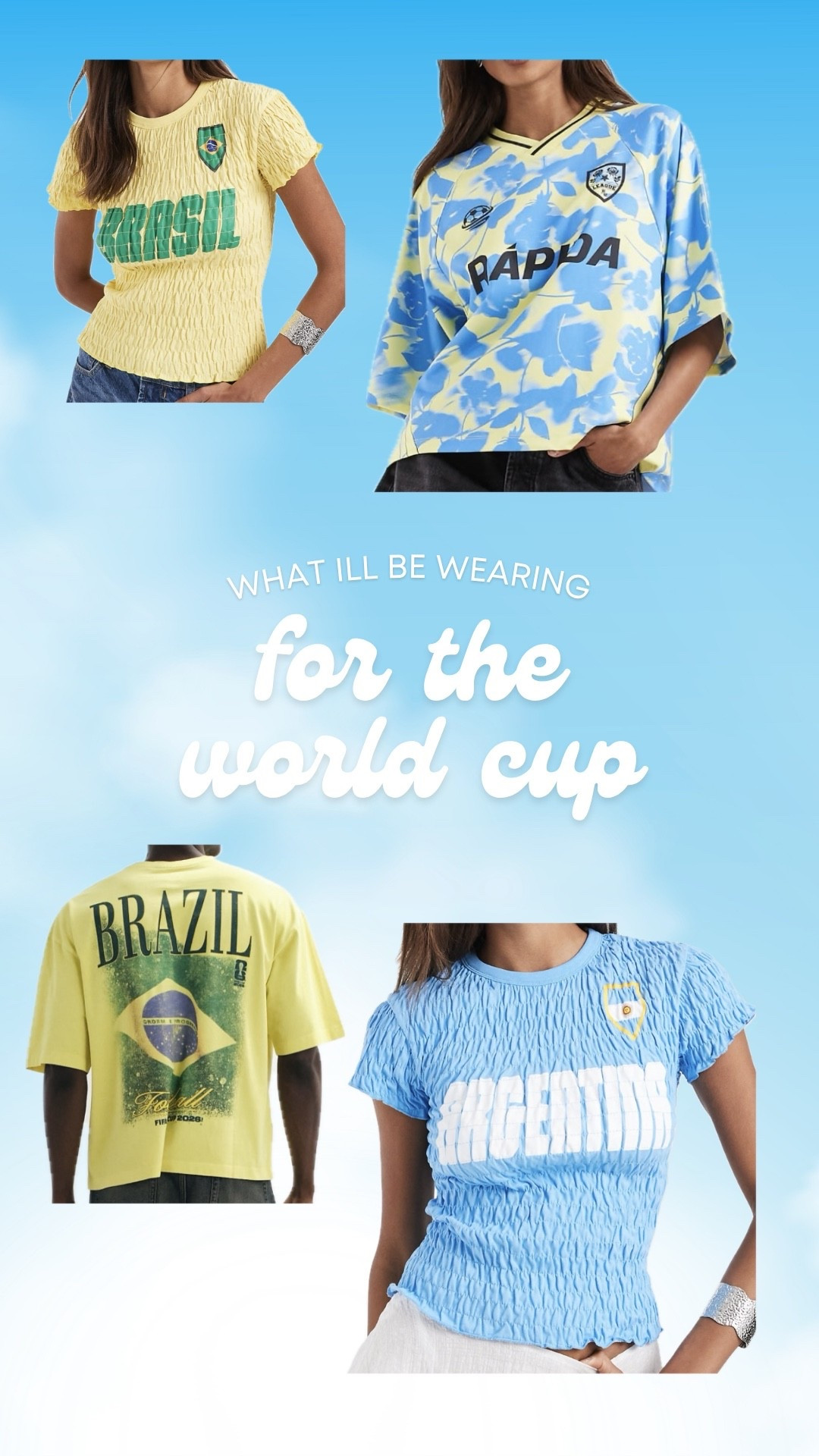 World Cup tops!! ⚽️ #soccer #worldcup #outfitinspo #asos #ootdinspo #wag #wags

#LTKdayinmylife #LTKgrwm #LTKootd