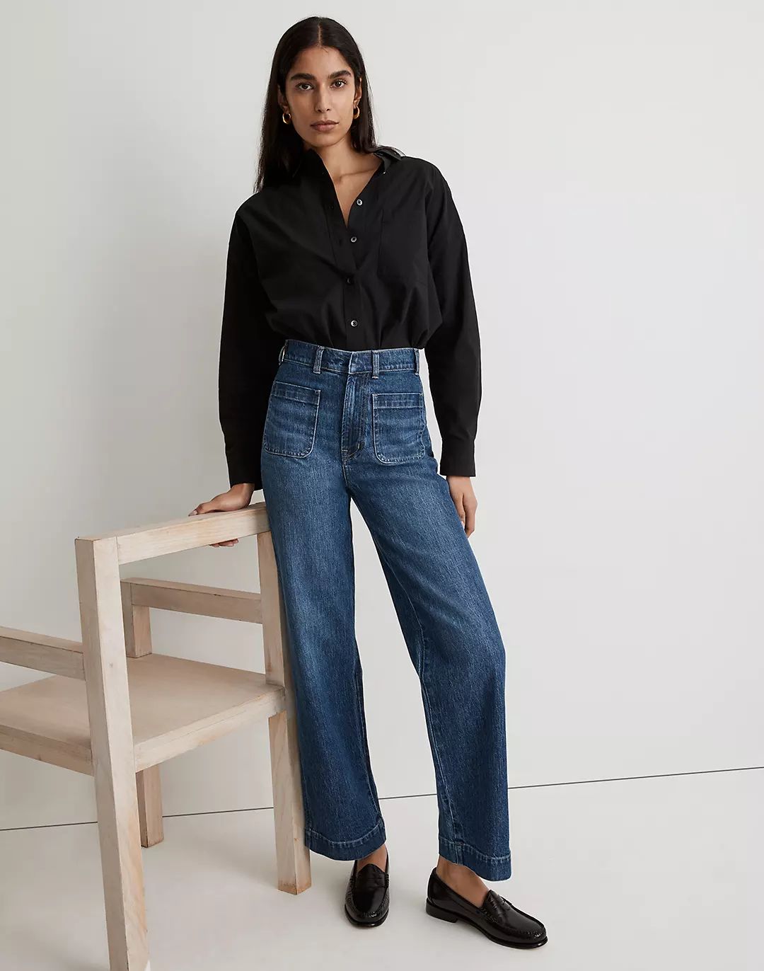 The Petite Perfect Vintage Wide-Leg Jean in Keller Wash: Pocket Edition | Madewell