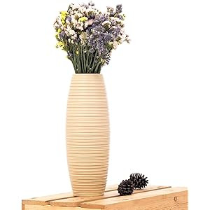 Leewadee Small Floor Standing Vase for Home Decor Centerpiece Table Vase, 6x16 inches, Mango Wood... | Amazon (US)