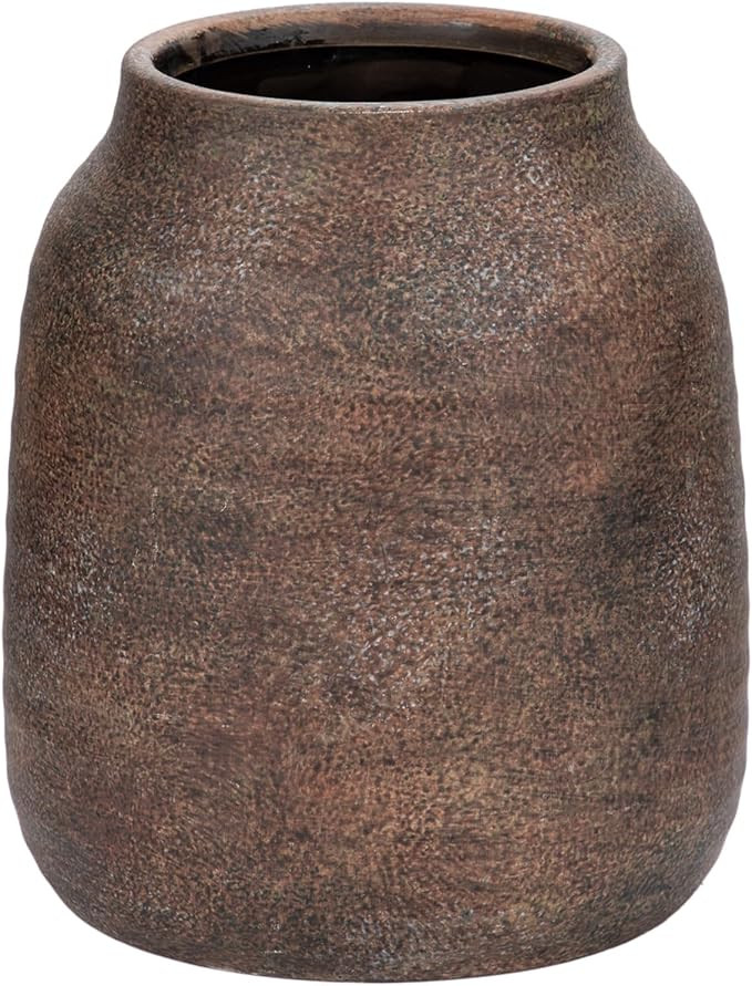 Briful 7in Large Rustic Brown Ceramic Vase,Vintage Farmhouse Flowers Vase,Natural CountryTerra Co... | Amazon (US)