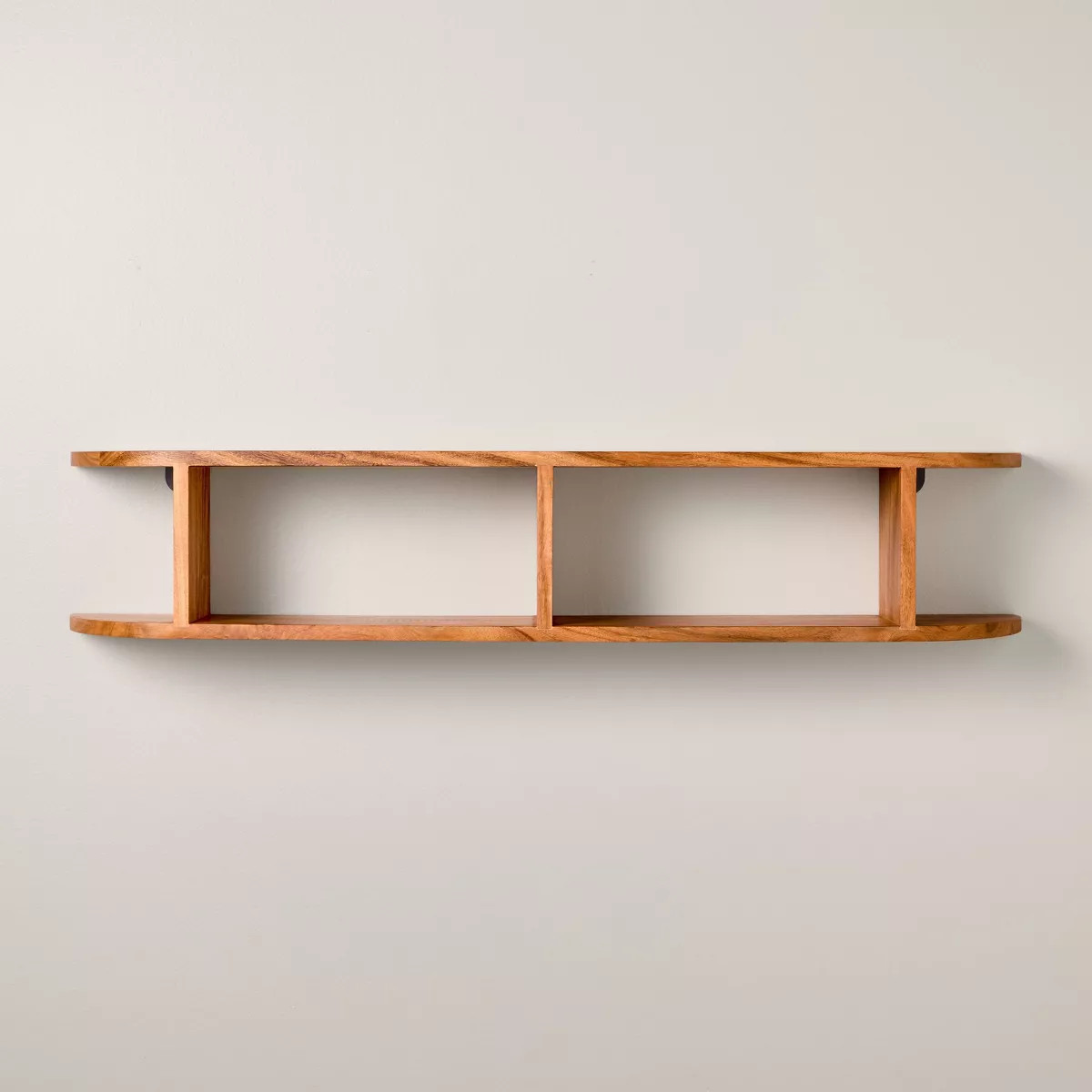 28" Rounded Edge Two Tier Wood Shelf Brown - Hearth & Hand™ with Magnolia | Target