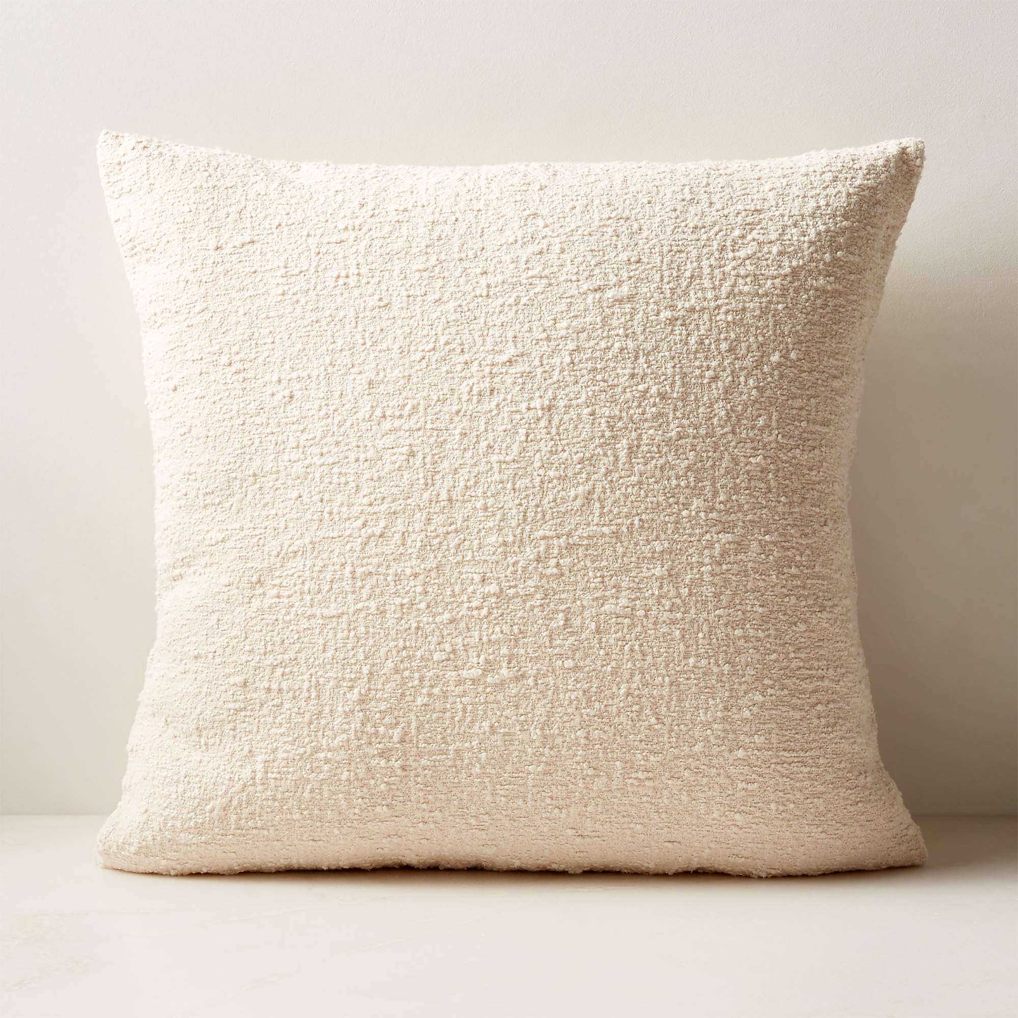 Ivory White Boucle Throw Pillow Cover 23"x23" + Reviews | CB2 | CB2