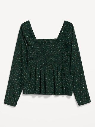 Floral Smocked Babydoll Blouse for Women | Old Navy (US)