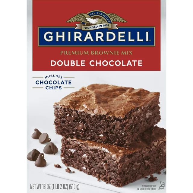 Ghirardelli Double Chocolate Premium Cake Mix, Includes Chocolate Chips, 12.75 oz Box | Walmart (US)
