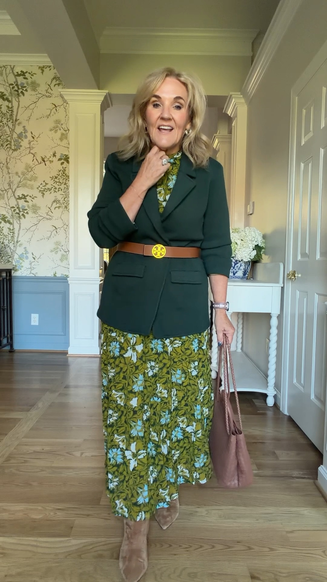 Chicos sweater blazer size 1.0 think more cardigan than sweater 
Dress is on sale! Size small petite I’ll link a few other anthro sale finds too 
Boots size up 1/2
Belt is reversible 
Quince leather goods are so good 

#LTKOver40 #LTKSaleAlert #LTKPetite