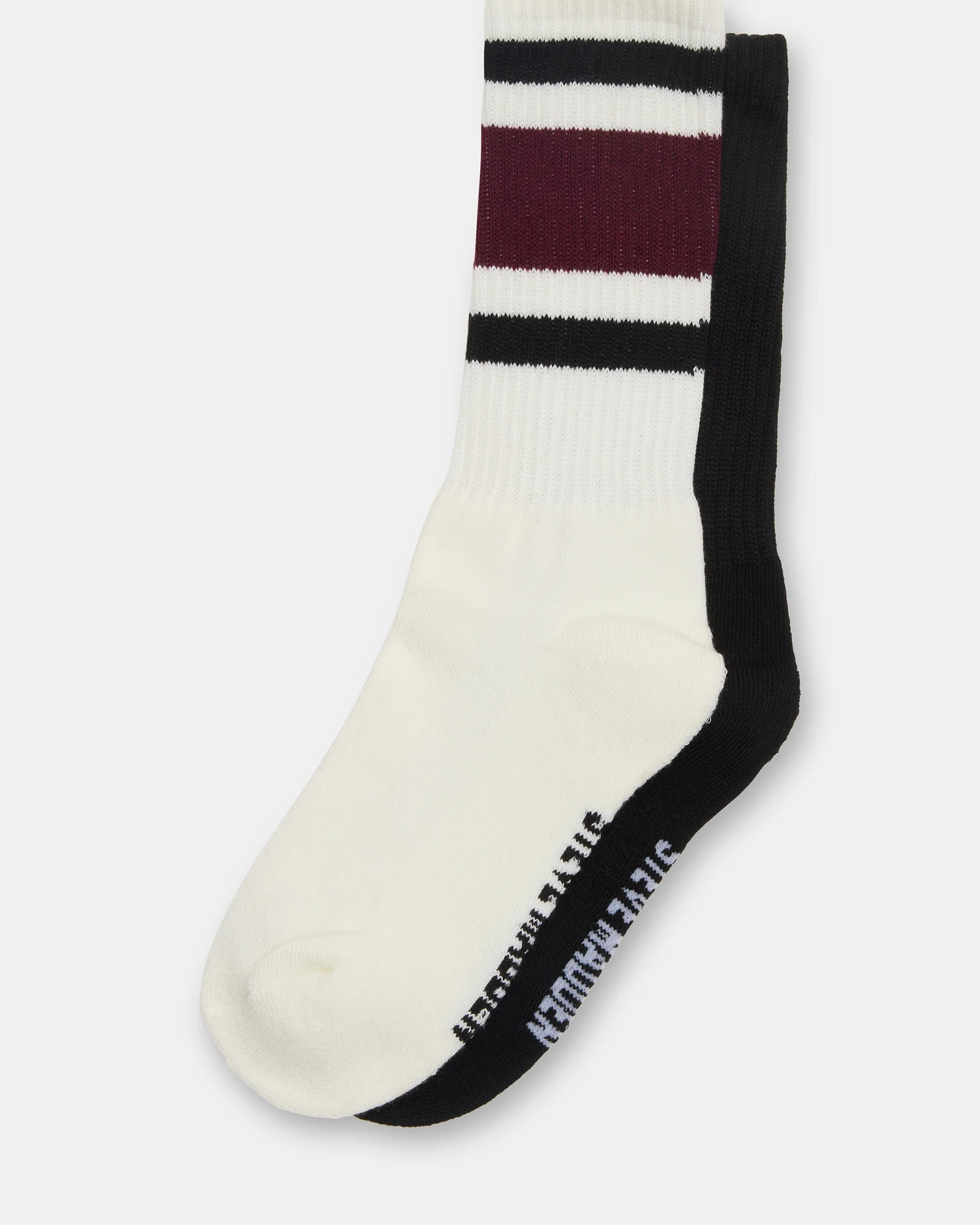 IVY 2 PACK STRIPE ATHLEISURE SOCKS Cherry Women's Stripe Athletic Socks | Steve Madden (US)