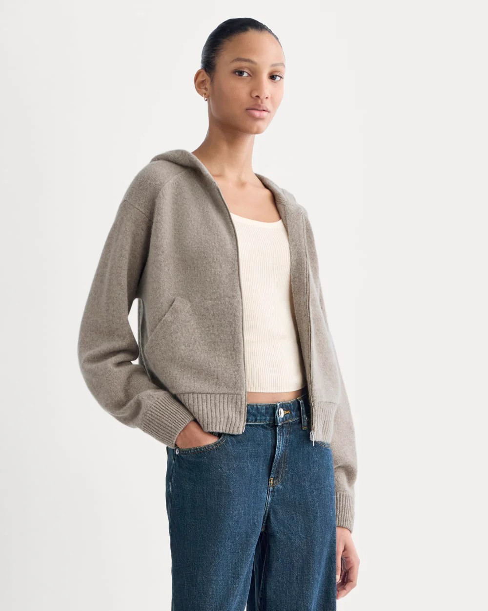 Full-Zip Hoodie in Wool Cashmere | Oatmeal | Everlane