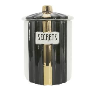 6" Black, Gold & White Ceramic Secrets Jar by Ashland® | Michaels Stores