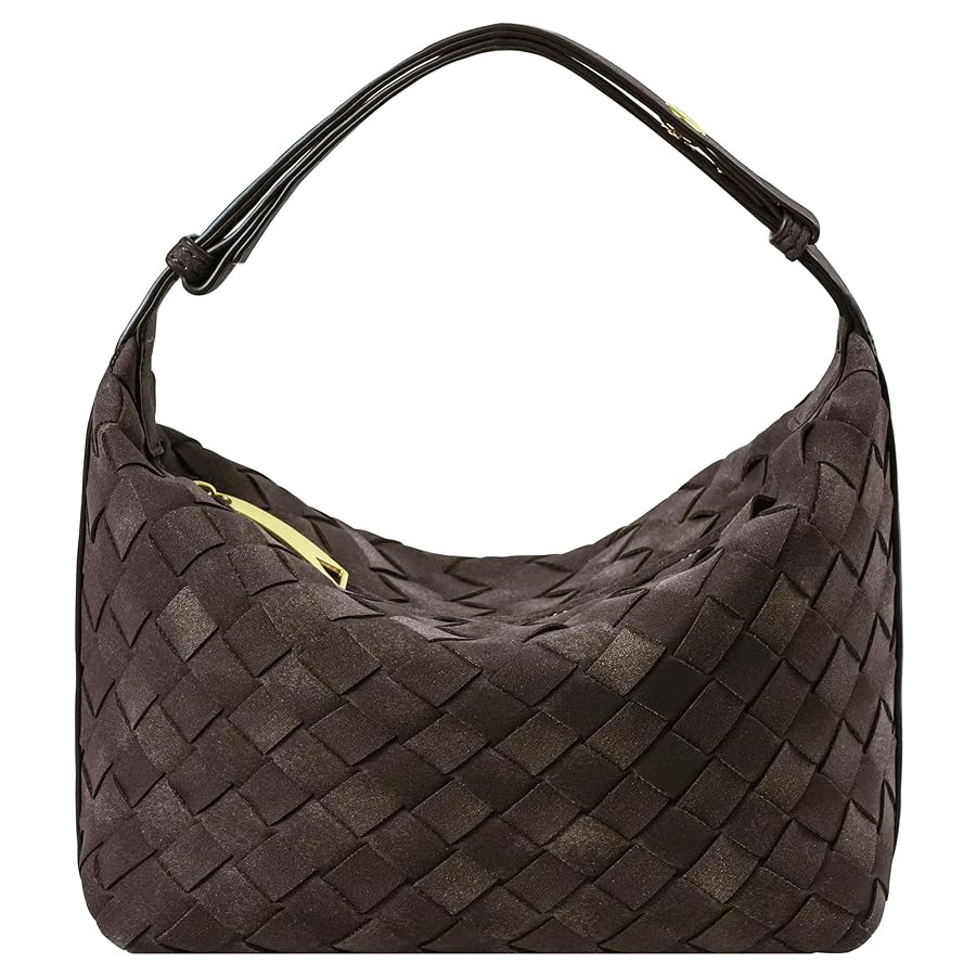 Suede Leather Handbag for Women, Leather Woven Bag, Small Clutch Bag Suede Handbag, Underarm Purs... | Amazon (US)