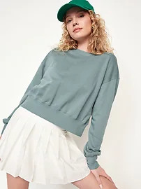 French-Terry Drop-Shoulder Sweatshirt | Old Navy (US)