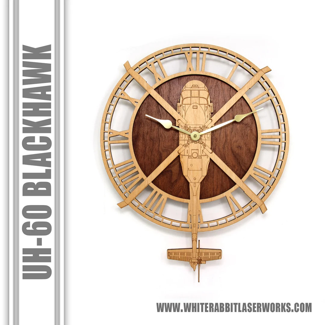 UH-60 Black Hawk Helicopter Wood Wall Clock / Aviation Gifts / Military Gift / Pilot Gift / Airpl... | Etsy (US)