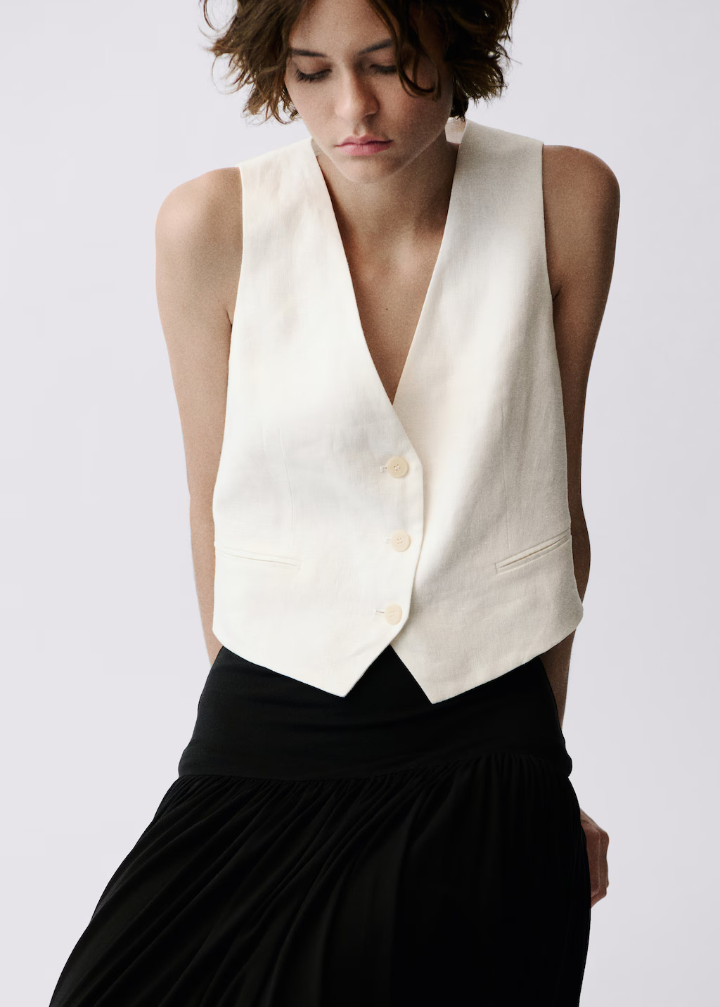 Linen suit waistcoat - Women | MANGO United Kingdom | MANGO (UK)