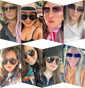 VIVIENFANG Oversized Rimless Aviator Sunglasses Metal Frame with Spring Hinges, Designer Inspired... | Amazon (US)
