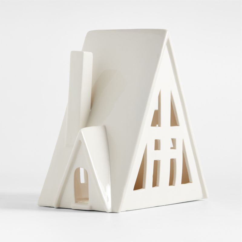 Large White Ceramic Alpine A-Frame House | Crate & Barrel | Crate & Barrel
